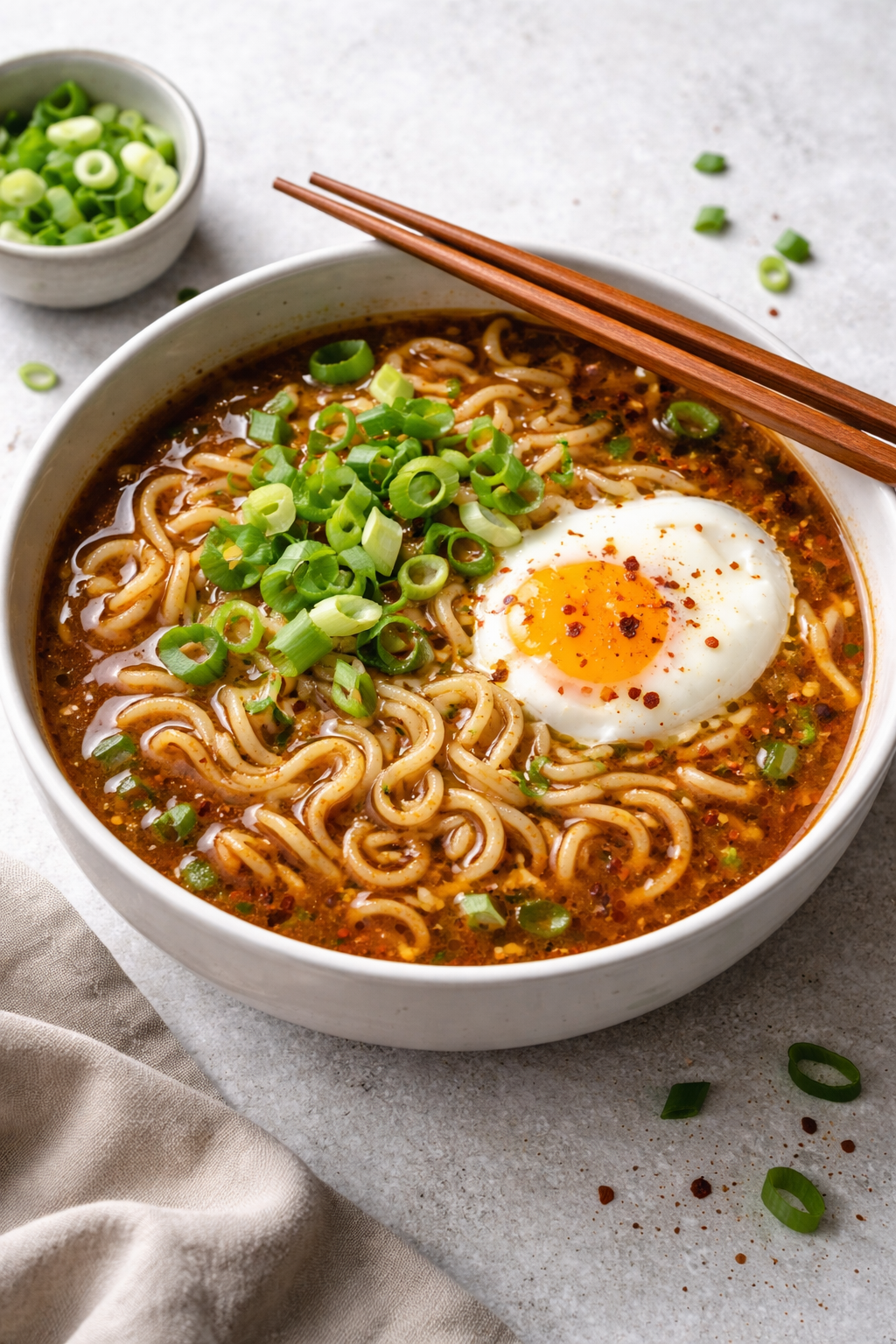 quick spicy garlic chili noodle soup for an easy weeknight dinner