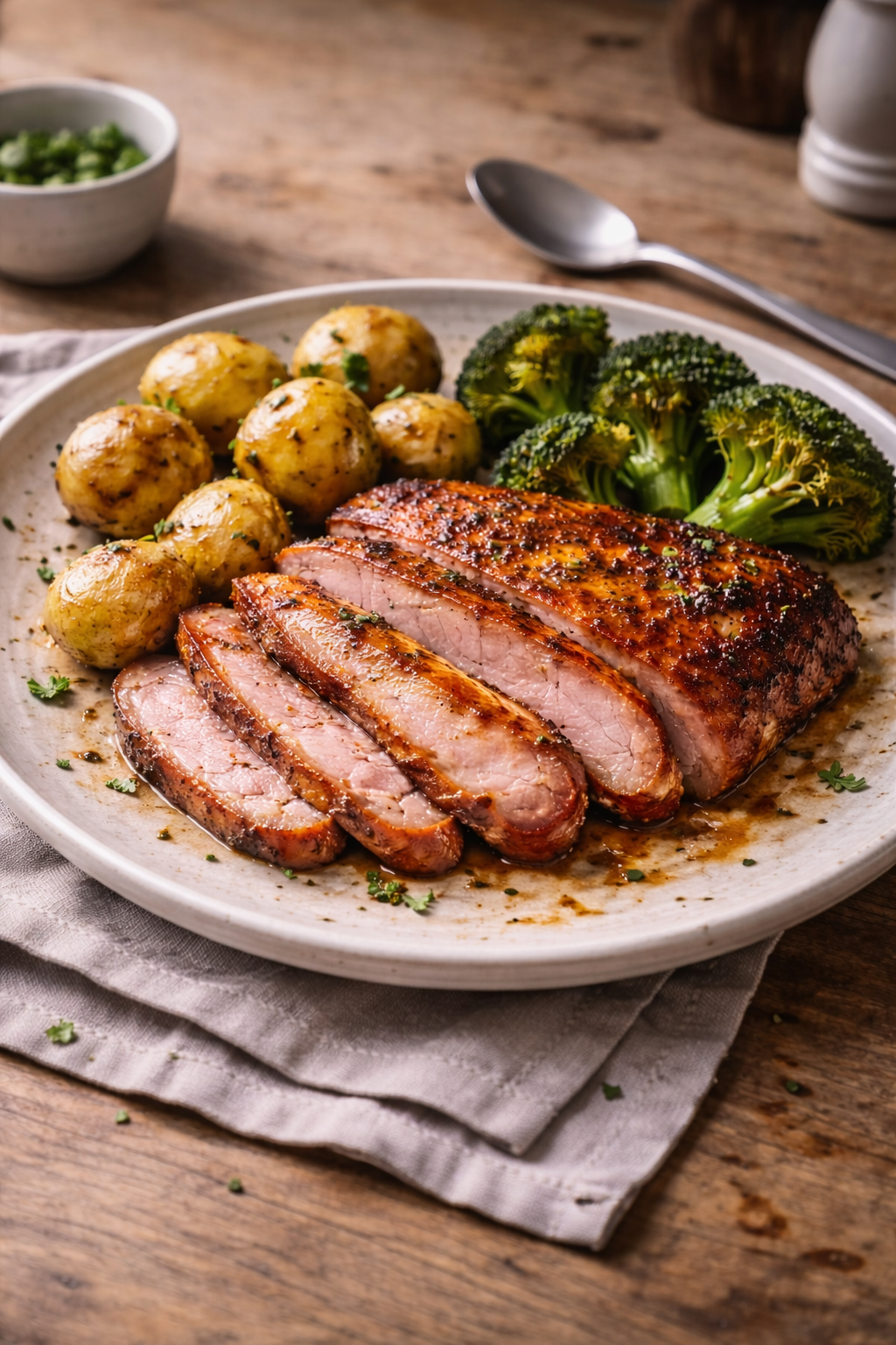 Juicy air fryer gammon cooked quickly for a cheap and easy homemade dinner