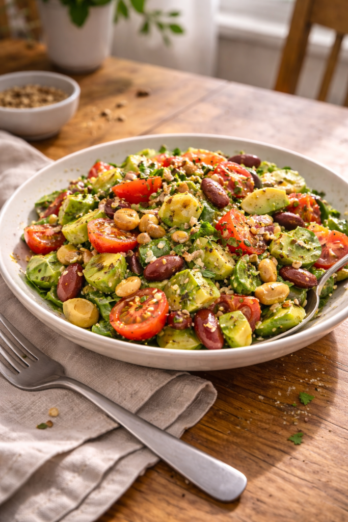 Easy bean and avocado salad for a quick no-cook lunch