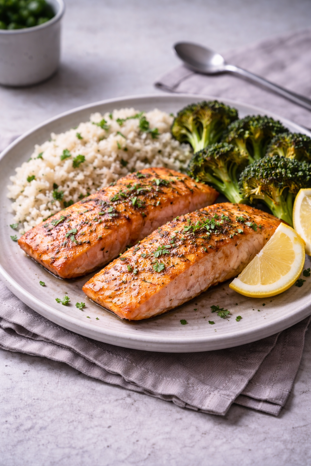 Simple air fryer salmon cooked quickly for an easy weeknight dinner with minimal prep