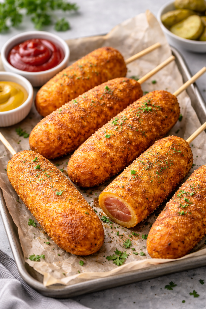 air fryer corn dogs crispy snack quick dinner