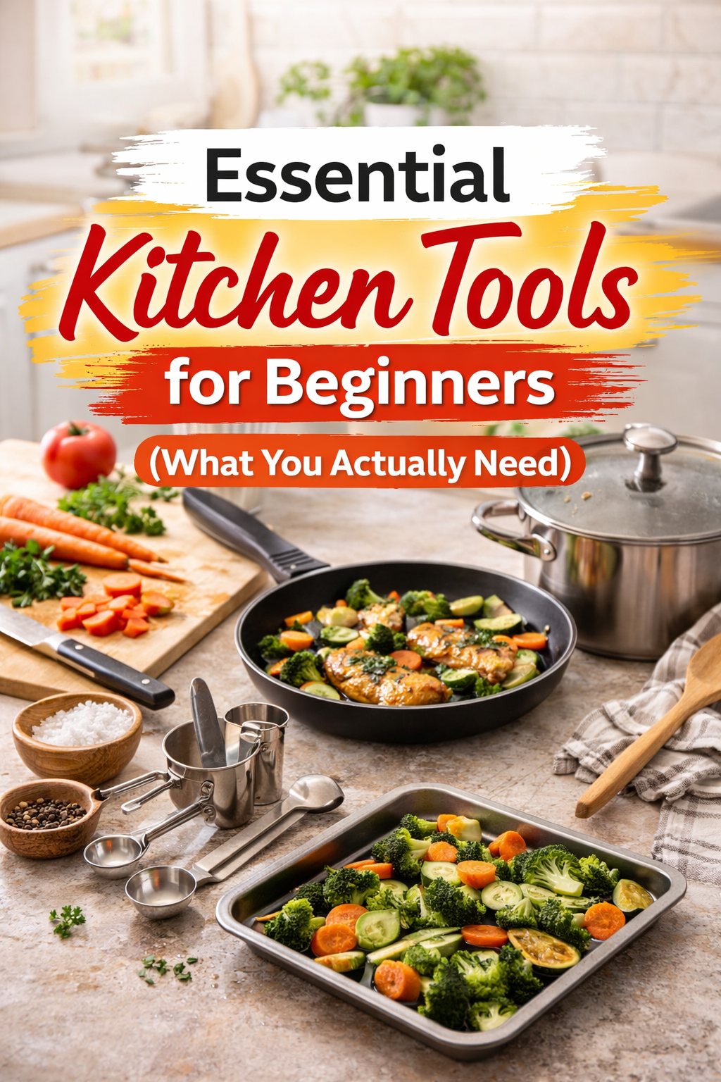 essential kitchen tools for beginners guide must have cooking tools setup