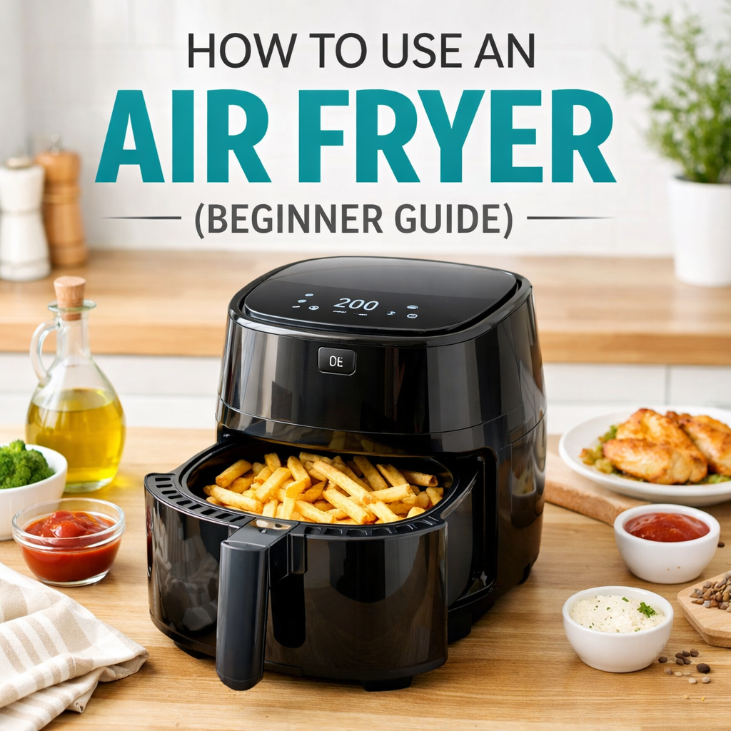 air fryer cooking crispy fries in a modern kitchen beginner guide